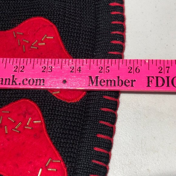 Victoria Jones Embroidered Christmas Cardigan Black Beaded Embellishments Size L - Picture 14 of 15